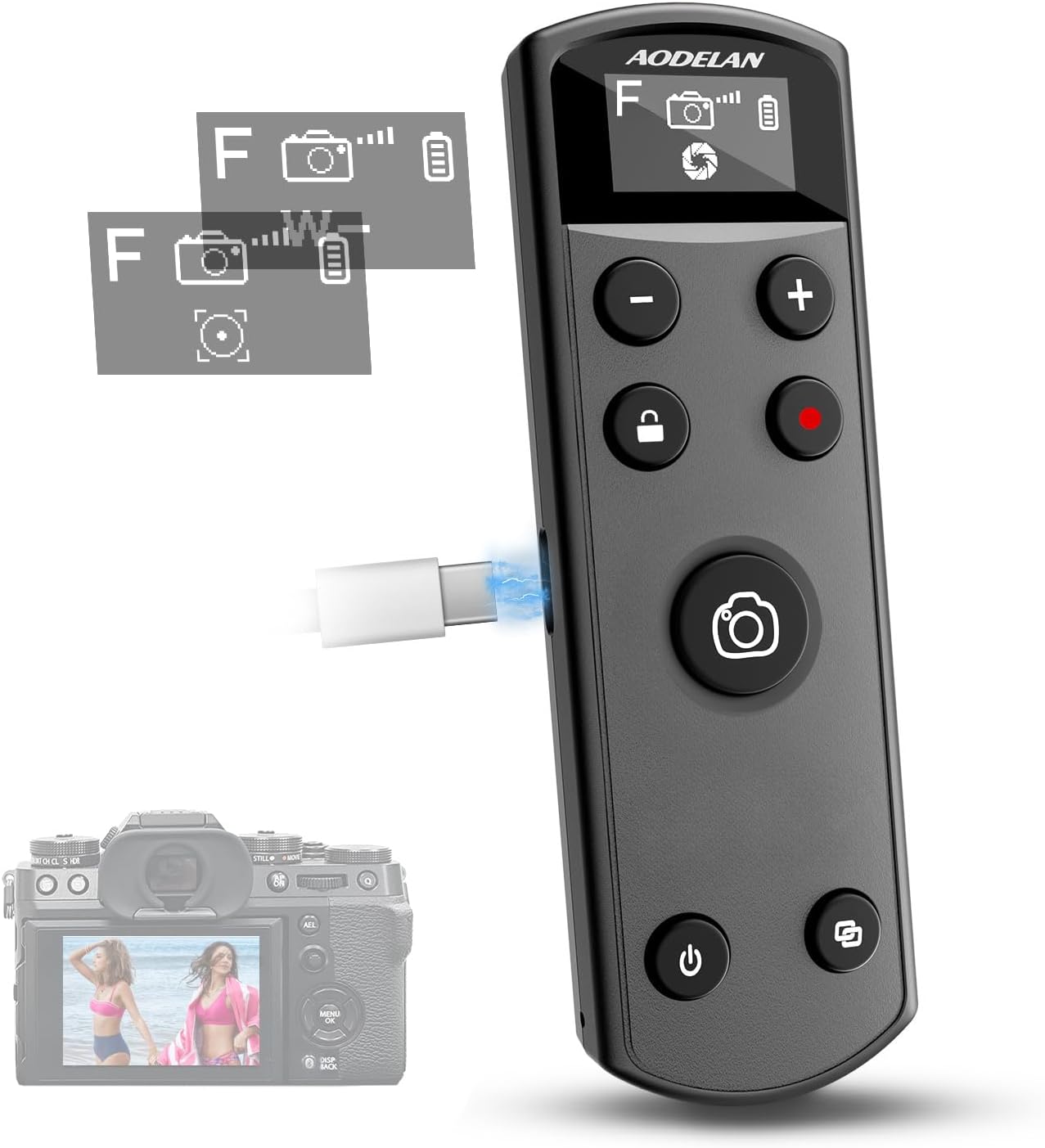Fujifilm Camera X-T5 - Controle remoto recarregável USB-C preto com