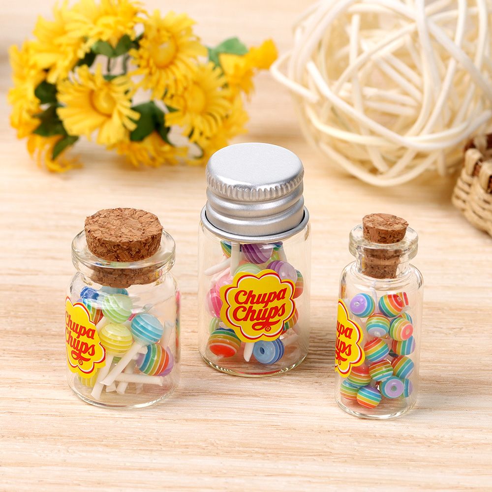 Fotografi Food - Miniature Food Simulation Lollipops com Frasco,