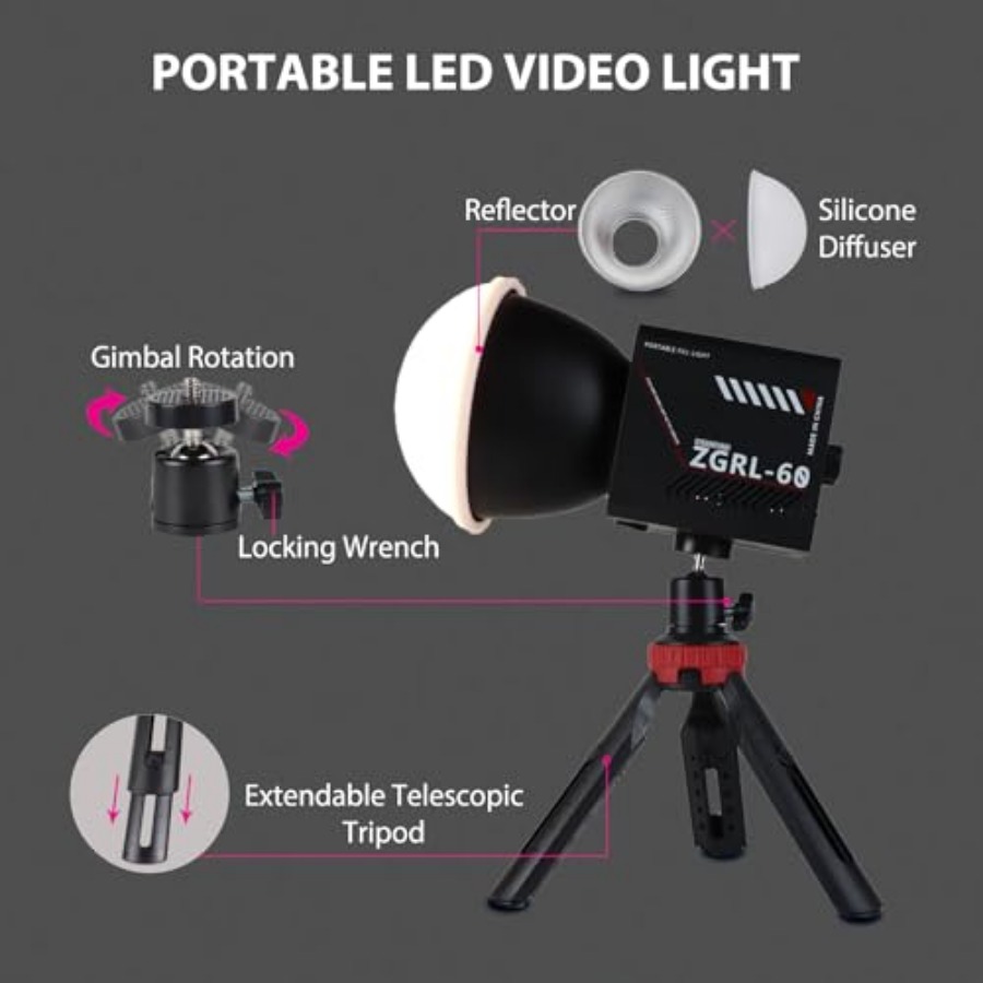Luz de vídeo LED COB de 60W po - Photography Video avaliação e preço